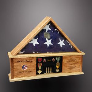 Custom Flag Case with Medals Custom Flag Case with Medals